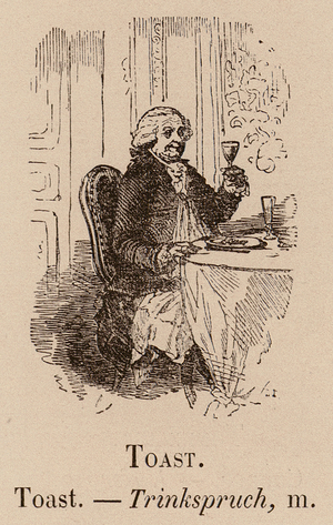 Le Vocabulaire Illustre: Toast; Trinkspruch (engraving)