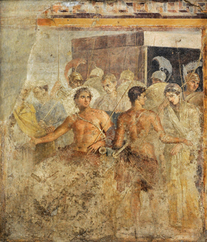 Achilles and Briseis, House of the Tragic poet, Pompeii, Italy