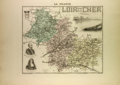 Map of Loir and Cher 1896 France