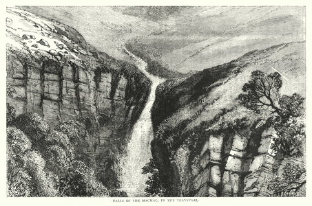Falls of the Macmac, in the Transvaal (engraving)