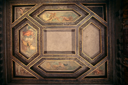 View of the ceiling, Bentivoglio Palace, Gualtieri, Reggio Emilia, Emilia Romagna, Italy (photo)