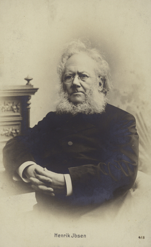 Henrik Ibsen, Norwegian playwright (b/w photo)
