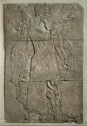 Winged genius from the palace of Assurnazirpal II …