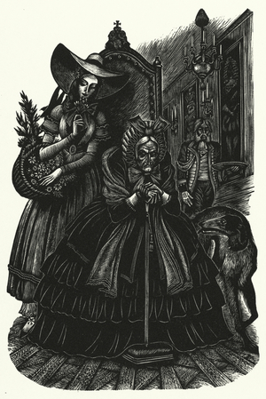 Illustration for Father and Sons by Ivan Turgenev (wood engraving)