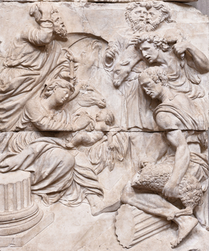 Nativity and adoration of the shepherds, Nicolas Bachelier, 1544-45 (sculpture)