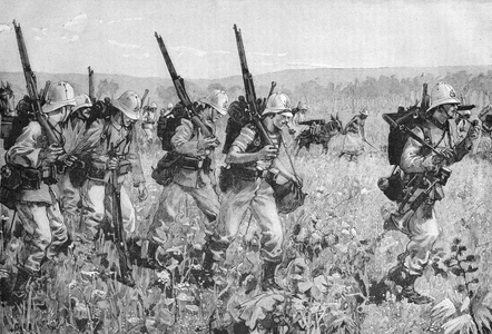 Colonial War in Madagascar, 1895 (engraving)