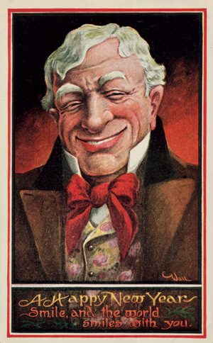 Smile, and the world smiles with you (colour litho)