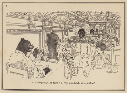 "The same for me," said Teddy - G; "Get a man to help, get two or three." (engraving)