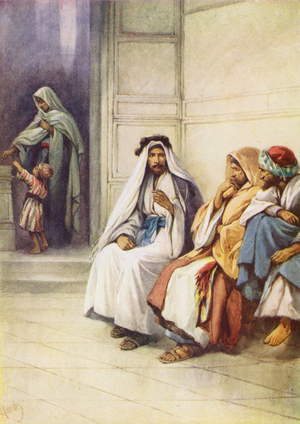 The poor Woman who gave all she had (colour litho)