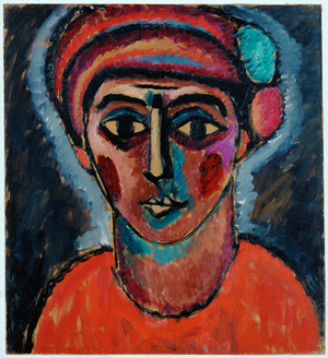 Juenglingskopf genannt Herakles - head of a youth, called Hercules (oil on cardboard)