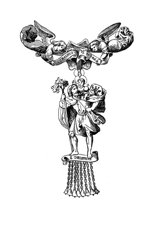 Symbol of the Order of St. Christopher, St. Christopher is venerated as a martyr and saint