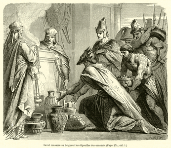 David consacre au Seigneur les depouilles des ennemis (engraving)