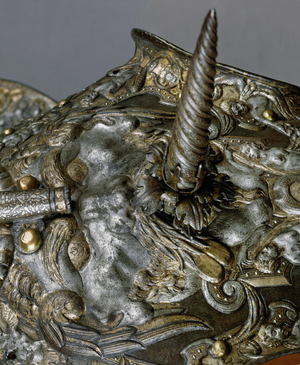 Detail of horse's armour … (bluesteel, gold and silver)