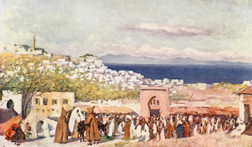 Tangier from the Market-Place (colour litho)