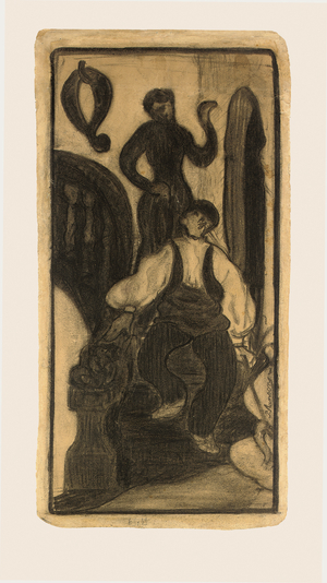 Staircase an Inn, Basque Country, 1893 (charcoal on paper)