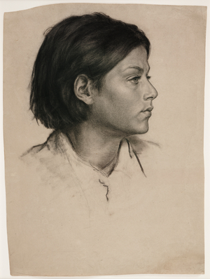 Head of a Woman, c.1875 (charcoal on paper)