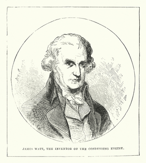 James Watt, the Inventor of the Condensing Engine (engraving)