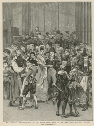 The children's fancy dress ball at the Mansion House (engraving)