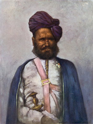 A Royal Retainer of Rajgarh (colour litho)