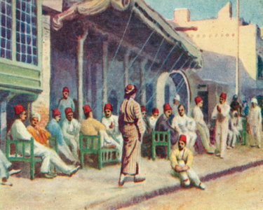 Bagdad, Typical Coffee Shop (colour litho)