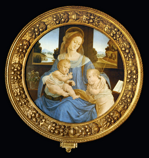 Tondo with Madonna, infant Jesus and John Baptist