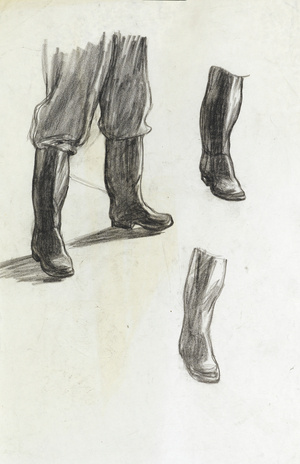 Study for Winter Mine-Laying off Iceland, 1942 (charcoal on paper)