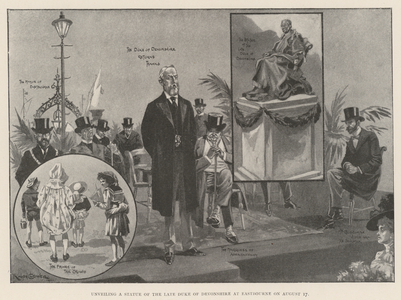 Unveiling a Statue of the late Duke of Devonshire at Eastbourne on 17 August (engraving)