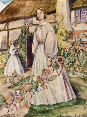 Illustration for Goblin Market by Christina Rossetti (colour litho)