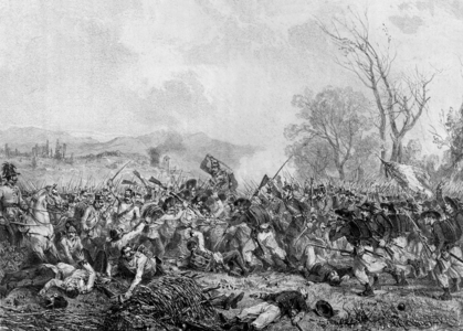 Solferino battle on june 24, 1859 between allied armies and Austrians, engraving