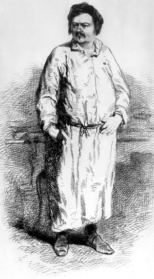 Honore de Balzac (1799-1850) French novelist, engraving by Gavarni