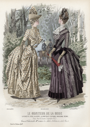 French fashion plate, late 19th century (coloured engraving)