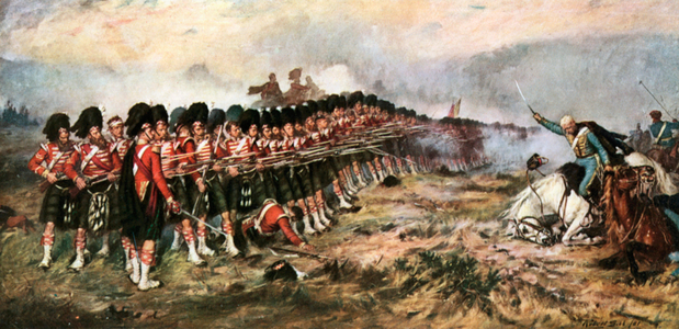 The Thin Red Line. 93rd Highlanders at Balaclava (colour litho)