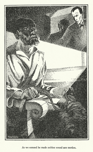 As we entered he made neither sound nor motion (litho)