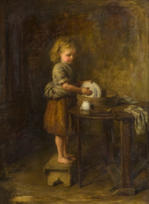 The Little Housewife, 19th century (oil on canvas)