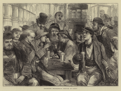 Absinthe Drinkers, a Sketch in Paris (engraving)