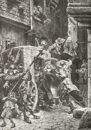 Arrest of Pierre Broussel during the slingshot, 1648 (Engraving)