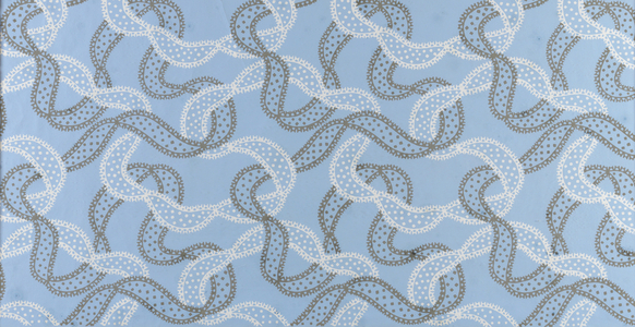Ribbon & Lace wallpaper design in blue (colour litho)