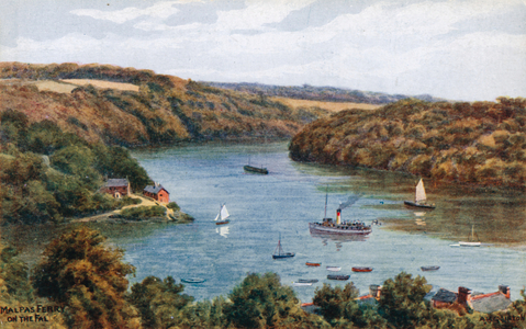 Malpas Ferry on the Fall (colour litho)