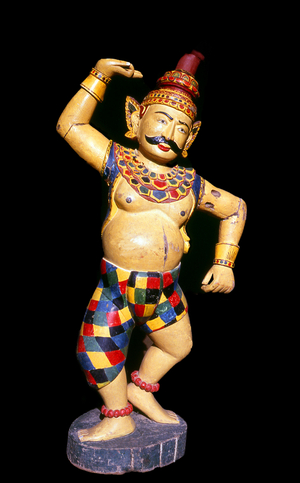 Thailand: Burmese dancing figure used as a doorstop, Chiang Mai, northern Thailand