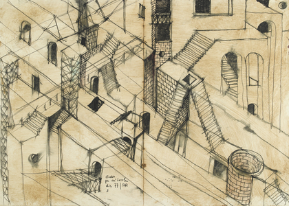 Study for an insula, 1977 (pastel and marker on paper)