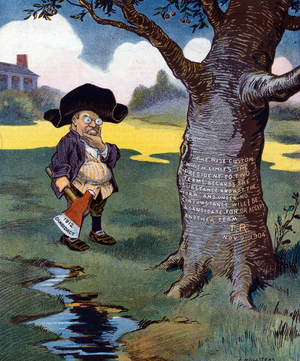 Theodore Roosevelt, dressed as George Washington, 1912