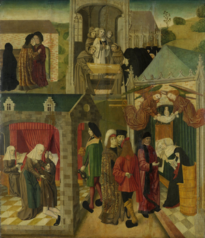 Saint Elizabeth of Hungary Tending the Sick in Marburg, 1490 (oil on panel)