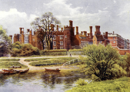 Hampton Court Palace (colour litho)