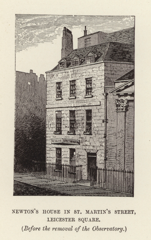 The home of Sir Isaac Newton (engraving)