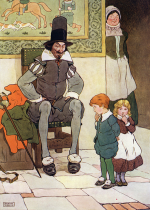 Illustration for The Babes in the Wood (colour litho)
