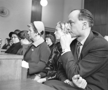 Bergen, 1965. Trial against Sigurd Hollekim and Else Gullborg Hollekim in Bergen District Court. Sigurd …, 1965 (photo)