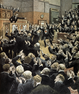 Parliament sitting, 1910 (print)