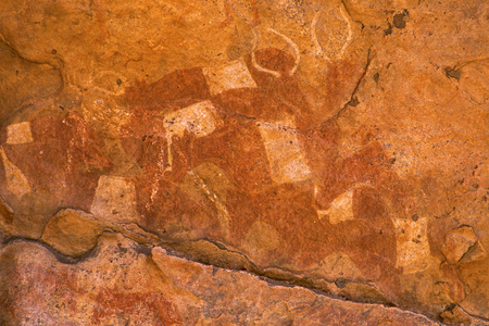 Rock painting depicting some cows, Tassili n’Ajjer, Tadart Rouge, Tassili n'Ajjer, Algeria, 2000 (photo)