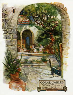 Advertisement for Coral Gables, December 1925 (colour litho)