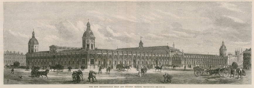 The new Metropolitan meat and poultry market, Smithfield (engraving)